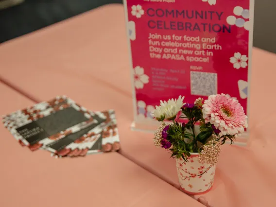 sakura project event day decorations on table