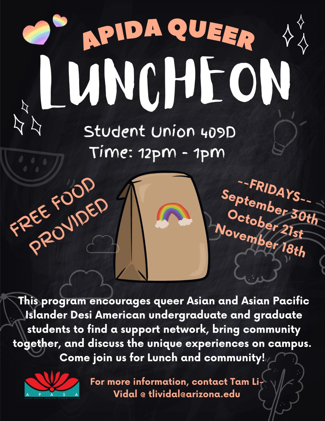 black background image with APIDA Queer Luncheon text.